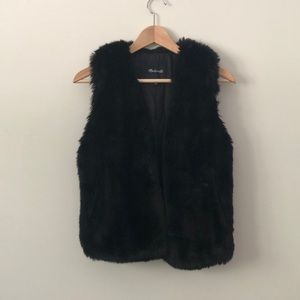 Black fur vest